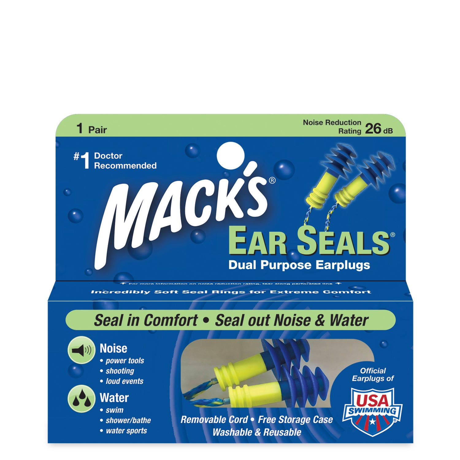 Mack's Ear Seals Dual Purpose Ear Plugs 1 Pair