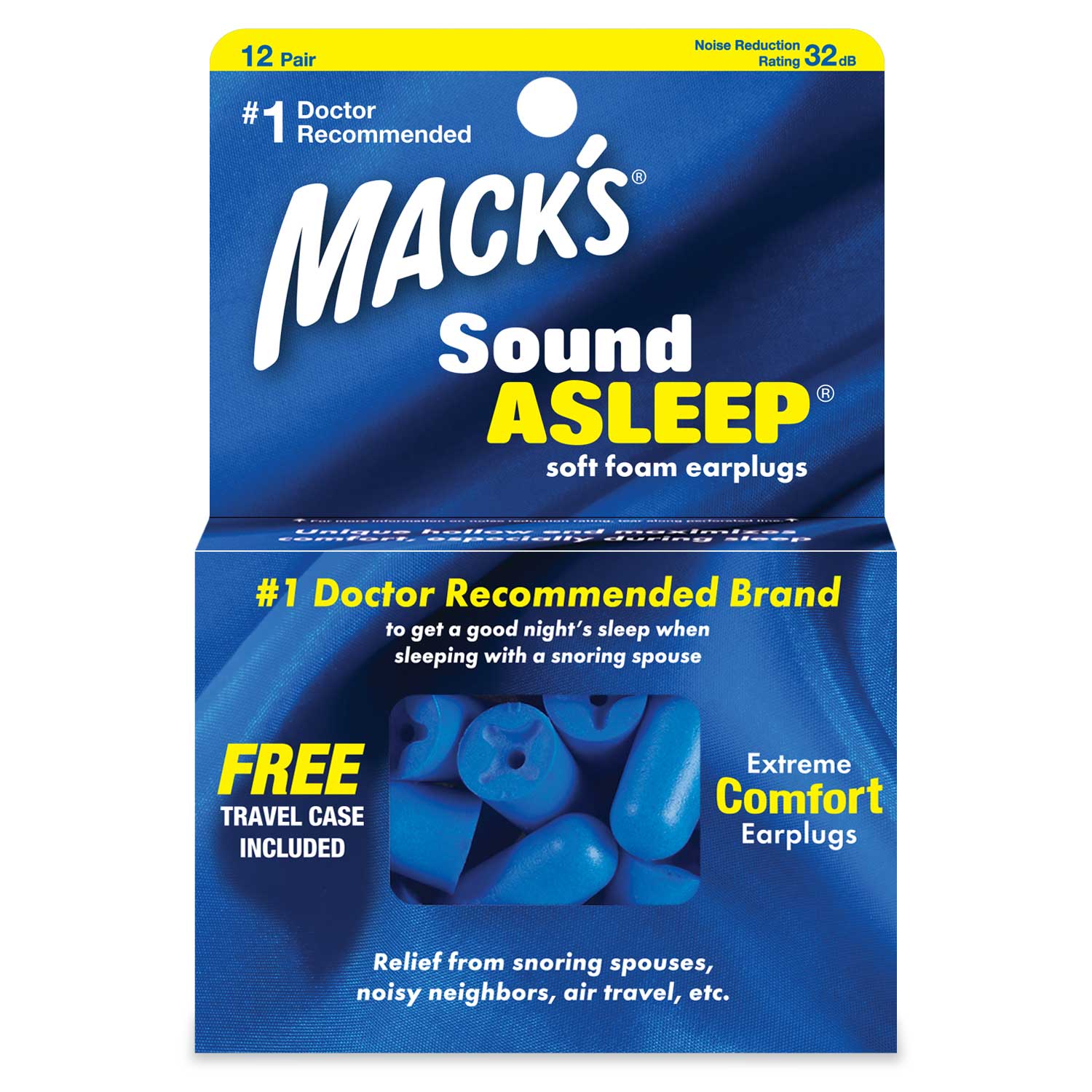 Mack's Sound Asleep Soft Foam Ear Plugs 12 Pairs