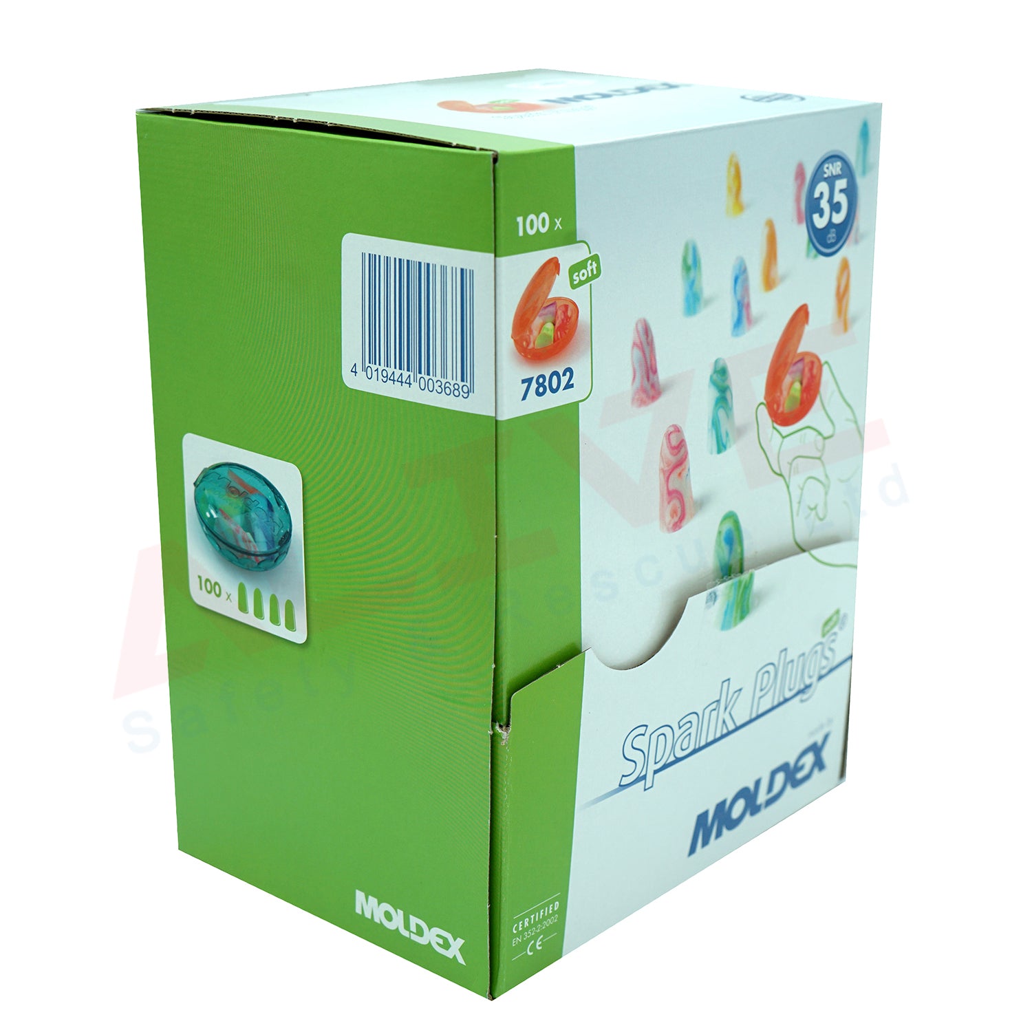 MOLDEX 7802 Spark Plugs PocketPak Earplugs Box 1